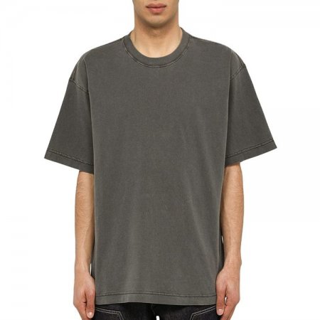 メンズ綿 100% カスタムロゴデザインブランクウォッシュ T シャツ高品質オーバーサイズドロップショルダー Tシャツ男性用